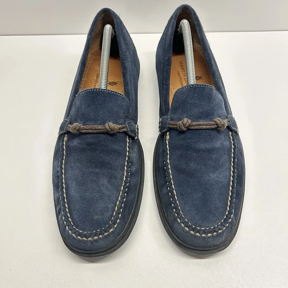 Martin Dingman Countrywear Suede Loafer Blue Mens Size 12M Slip On Driving